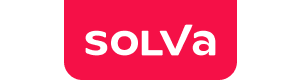 Ярко фиолетовый логотип Solva.kz, где слово «Лайт!» написано кириллицей, а «SOLVA» латиницей