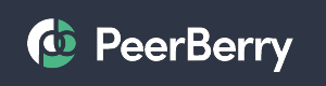 Логотип Peerberry.com с названием белыми буквами в черном прямоугольнике с бело-зеленым кругом и инициалами PB