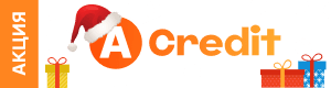 Acredit.kz Логотип Acredit.kz с переходом от ярко оранжевого к светлому, кроме того, белая буква A расположена в оранжевом круге