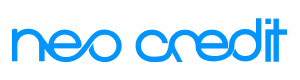 Логотип Neocredit.kz с названием маленькими буквами в оригинальном шрифте и голубого цвета